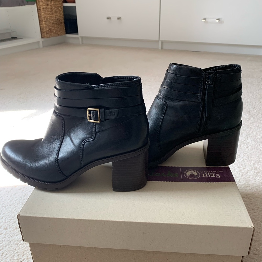 Clarks Black Ankle Boots